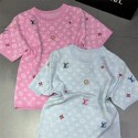 Lv ルイヴィトン ハイブランドtシャツ ストレッチ カットソー ニットtシャツ レディース トップス 上着 半袖セーター カジュアル 綿 コットン 夏服 夏 ティーシャツ ｔシャツ S - L