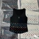 ルイヴィトンサマーニット レディース ブランド lv トップス セーター ニットソー ノースリーブ ハイネック 薄手 モノグラム 春 夏 秋 S - L