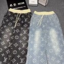 ブランド LV デニムパンツ メンズ ワイドパンツ ジーンズ ゆったり ルイヴィトン バギーパンツ ストリート ジーパン ストレート サルエルパンツ ビッグシルエット アメカジ 大きいサイズ 男女兼用 ファッションS - XL 