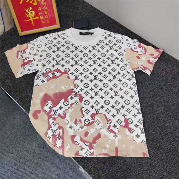Lv ルイヴィトンブランド半袖tシャツブランドtシャツオーバーサイズ韓国 パチモン tシャツブランド 服 コピー 激安屋 L - 4XL