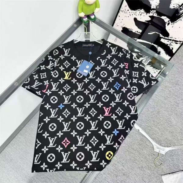 Lv ルイヴィトンtシャツハイブランド夏ブランドtシャツ上着カジュアルブランドtシャツ高品質大人の上質Tシャツ M - 4XL