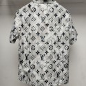 Lv ルイヴィトンブランド夏服 メンズ シャツ 半袖 ファッション ボタンアップ シャツ 大きいサイズ モノグラム柄 柔らかい 軽い 通気 カジュアル シンプル オシャレ 人気 服 吸汗速乾 M - 4XL
