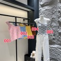 ルイヴィトンニットタンクトップ レディース Lv トップス ニット ノースリーブ ショート丈 へそ出し重ね着 夏 ニットキャミソール ワンショルダー 薄手 カットソー 