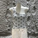 ルイヴィトンニットタンクトップ レディース Lv トップス ニット ノースリーブ ショート丈 へそ出し重ね着 夏 ニットキャミソール ワンショルダー 薄手 カットソー 