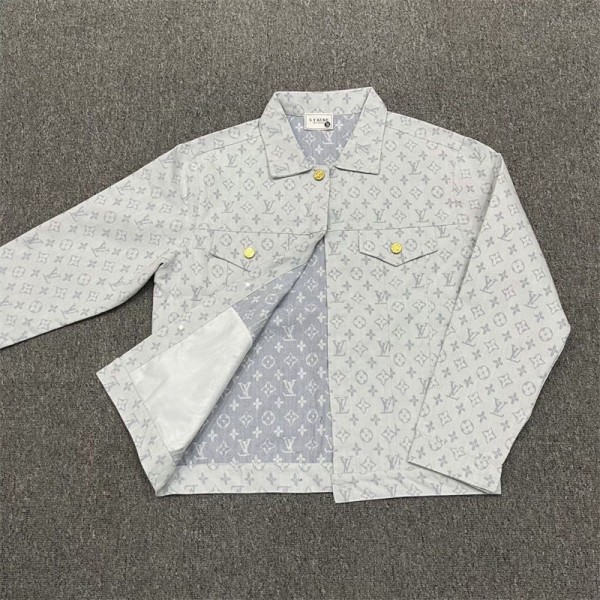 ルイヴィトンデニムシャツ メンズ 長袖 ブランド lv ジャージ モノグラム柄 汗染み防止 快適な 軽い 柔らかい かっこいい ワイシャツ カジュアル シンプル オシャレ 人気 春秋冬服  XL - 5XL 