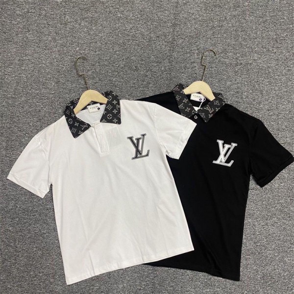 ブランドルイヴィトンポロシャツ メンズ Lv 半袖 ポロシャツ 夏服メンズ おしゃれかっこいい 薄手 ゆったり 大きいサイズ カジュアル 襟付き ゴルフ 部屋着 吸汗速乾 ポロシャツM - 4XL 