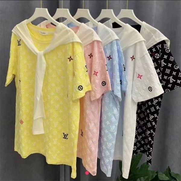 Lv ルイヴィトンブランドtシャツカットソー コピーハイブランドtシャツ偽物レディースメンズハイブランド半袖tシャツ男女兼用20代 30代40代tシャツ 激安パロディ