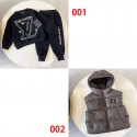ハイブランドルイヴィトンキッズ スウェット 上下セット lv 子供中綿ベストダウン ジャケット 暖かい パーカー 長ズボン ルームウェア 防寒ウェア 中綿コート90 - 160cm 