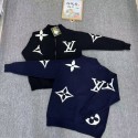 ブランドルイヴィトンニットカーディガン レディース 長袖 Lv セーター カットソー トップス ダブルジップ アウター 前開き ゆったり 体型カバー 柔らかい 厚手 無地 着痩せ カジュアル 普段着 通勤 春 秋 冬S - 5XL