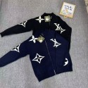ブランドルイヴィトンニットカーディガン レディース 長袖 Lv セーター カットソー トップス ダブルジップ アウター 前開き ゆったり 体型カバー 柔らかい 厚手 無地 着痩せ カジュアル 普段着 通勤 春 秋 冬S - 5XL