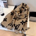 ブランドルイヴィトンマフラー レディース LV 秋冬リバーシブルスカーフ 大判ストール 柔らかい 厚手 ファッション 肌触り良い プレゼント