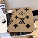 ブランドルイヴィトンマフラー レディース LV 秋冬リバーシブルスカーフ 大判ストール 柔らかい 厚手 ファッション 肌触り良い プレゼント