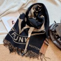 Lv ルイヴィトンハイブランド 秋冬 マフラーブランドパロディ ストール 激安ファッション ふさ飾り 男女兼用 ギフト男女兼用 リバーシブルマフラー 肩掛け