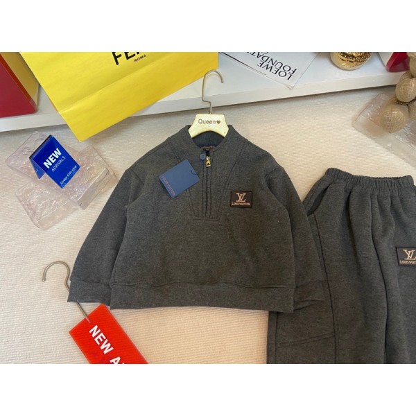 ブランドルイヴィトン子供服 2点セットアップ Lv キッズ長袖 スウェット 上下セット キッズ ベビー服 男の子 ボーイズ 春 秋 冬 ルームウェア かわいい 韓国子供服 100¬160cm 