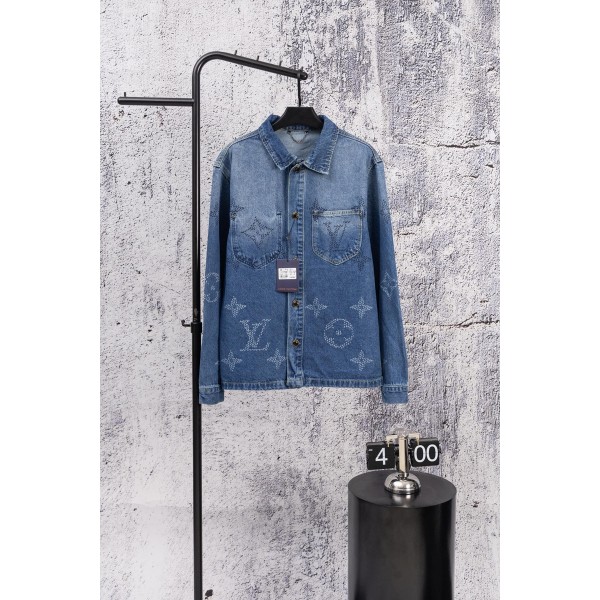 ハイブランドルイヴィトンデニムシャツ レディース 長袖 Lvデニムトップス カジュアル 無地 おしゃれ 通勤 通学 シンプル ゆったり 着痩せ カジュアル 春秋 S¬XL