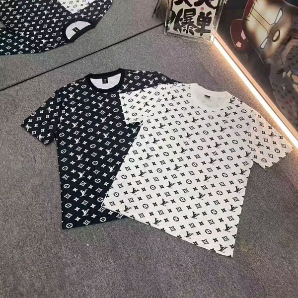 Lv ルイヴィトン ブランド半袖tシャツ夏tシャツ ブランド大人服 かわいい ブランド韓国風 tシャツ高品質大人の上質Tシャツ 上着 XS-6XL