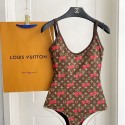 ハイブランドルイヴィトン水着 レディース lv ワンピース オールインワン 体型カバー フィットネス水着 スイムウェア 胸パッド付き 背中開き ビーチウェア 女性用 セクシー S-XL