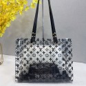 ハイブランドルイヴィトン透明バッグ Lv ビニール クリアバッグ PVC クリアトート 小ポケット付き トートバッグ 推し活 ディース クリア 防水 ショッピングバッグ イベント用