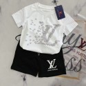 ハイブランドルイヴィトンベビー服 Lv子供服 男の子 セットアップ 夏 ボーイズ 半袖 Tシャツ ハーフパンツ 上下セット キッズ 夏服 子供 ジャージ 上下セット 女の子 普段着 90-160cm カジュアル 韓国 お洒落 女の子 半袖スウェット セットアップ