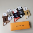 Lv ルイヴィトンハイブランド ソックス 綿製レディース向け 靴下 かわいいブランドミドルソックス 高品質浅口ソックス 女の子好き 韓国