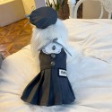 ミュウミュウ MiuMiuブランド犬用洋服パロディブランド犬服 春夏 ハット付き2点セット ペット服秋冬暖かいブランド猫服ペット用服 トイプードル チワワ ダックスXS - XL