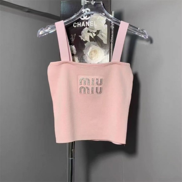 MiuMiuキャミソール ミュウミュウノースリーブ キャミソール レディース ブラトップ インナーベスト リタンクトップ レディース セクシー キャミソール 見せる 肌着 レディース 人気 汗取りインナー
