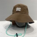 MiuMiu日焼け止めハット UVカット ミュウミュウバケットハット レディース メンズ 春夏 大きめ 深め バケットハット 綿素材 折りたたみ サイズ調整 洗える 紫外線 選べるカラーバリエーション