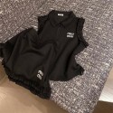 MiuMiレディース セットアップ ミュウミュウ ノースリーブｔシャツ ショートスカート 2点セット 上下セット トップス tシャツ かわいいスカート プルオーバー スカートスーツ カットソー 袖なし カジュアル 夏S - L