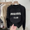 MiuMiuニット セーター レディース ミュウミュウリブニット 大人め高級魅力 着回し自由自在 カットソー S - 3XL 長袖 華奢見え 高伸縮性 厚手 暖かい 着痩せ 重ね着 おしゃれ レディーストップス インナー トップス 秋冬春 通勤 カジュアル