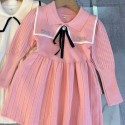 ブランド ミュウミュウキッズワンピース MiuMiu子供ニットワンピース 110-150cm セーラースタイル 子供服 女の子服プリーツスカート 長袖ワンピース