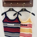 ハイブランドMiuMiuニットキャミソール レディース ミュウミュウタンクトップ 春夏 涼しい 通気性 防寒 柔らかい 伸縮性 ノースリーブ トップス インナー ソフト 優しい おしゃれS-XL