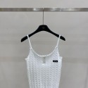 ハイブランドMiuMiuニットキャミソール ショート丈 レディース ミュウミュウタンクトップ へそ出し インナー ベスト ノースリーブ ベアトップ レース チューブトップ かわいい S-XL 