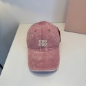 ブランドミュウミュウベースボールキャップ MiuMiu刺繍帽子 メンズ レディース 野球キャップ ヴィンテージ ウォッシュ加工 おしゃれ 無地 キャップ
