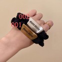 ミュウミュウ MiuMiuハイブランドヘアゴム シュシュ 韓国アクセサリー 髪アレンジ 金具 静電気防止 髪に優しい 髪ゴム 大人 女性 黒 おしゃれ ヘアアクセサリー 誕生日