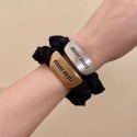 ミュウミュウ MiuMiuハイブランドヘアゴム シュシュ 韓国アクセサリー 髪アレンジ 金具 静電気防止 髪に優しい 髪ゴム 大人 女性 黒 おしゃれ ヘアアクセサリー 誕生日