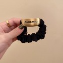 ミュウミュウ MiuMiuハイブランドヘアゴム シュシュ 韓国アクセサリー 髪アレンジ 金具 静電気防止 髪に優しい 髪ゴム 大人 女性 黒 おしゃれ ヘアアクセサリー 誕生日