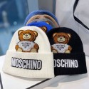 Moschino モスキーノブランド子供ニット帽 ビーニー 帽子 ワッチキャップ キッズ ボーダーニット おしゃれ ボンボン 防寒 防風 通気性 伸縮性 柔らかい 春 秋 冬 かわいい