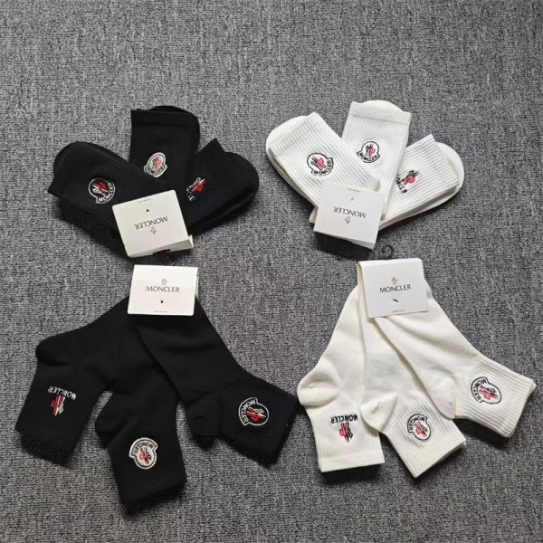 Moncler モンクレールハイブランド ソックス 綿製浅口ソックス 女の子好き 韓国上質な コットン ソックス くつしたブランドソックス 男女兼用 ファッション 3足セット