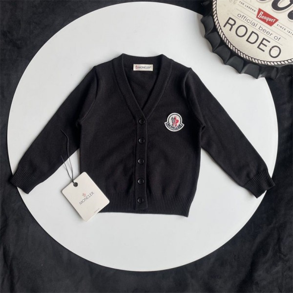 モンクレール子供服 カーディガン キッズ 男の子 女の子 Moncler vネックニット セーター スクールコート 90 - 150cm 長袖 無地 学校 学生 セミフォーマル 制服 春秋冬 通園通学 冠婚葬祭 防寒 
