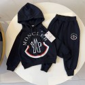 モンクレール子供服 ジャージ 長袖 パーカー ロングパンツ Monclerセットアップ ゆったり カジュアル スポーツウェア ガールズ キッズ 女児 トップス ズボン ダンス スポーツ 春秋冬 韓国風 部屋着 90 -150cm 