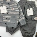 ブランドモンクレールキッズ カーディガン 長ズボン 上下セットアップ 男の子 女の子 MONCLER セーター 子供服  90 - 140CM ニットセーター スクールセーター 長袖 前開け キッズ  カーゴパンツ