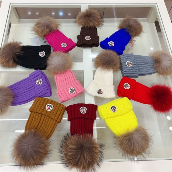 ブランドモンクレールニット帽 ポンポン レディース Moncler ビーニー帽子 メンズ 秋冬 スキー ニットキャップ 防寒 ボンボン ニット帽