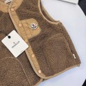ブランドモンクレールキッズボアベスト 男の子 女の子 親子服 Moncler子供服 中綿ベスト 90-150cm ボーイズ レディース ふわふわ もこもこ 無地 起毛 春秋冬 柔軟 暖かめ ホットコット アウター 