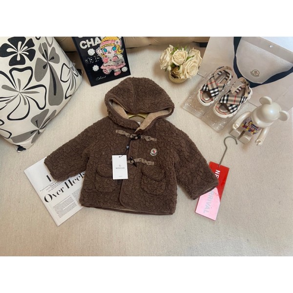 ハイブランドモンクレール子供服 女の子 ボアジャケット Moncler キッズ ボアフリース 厚手 フード付き もこもこ ベビー服 90-140cm アウター ボアコート かわいい 無地 可愛い おしゃれ 
