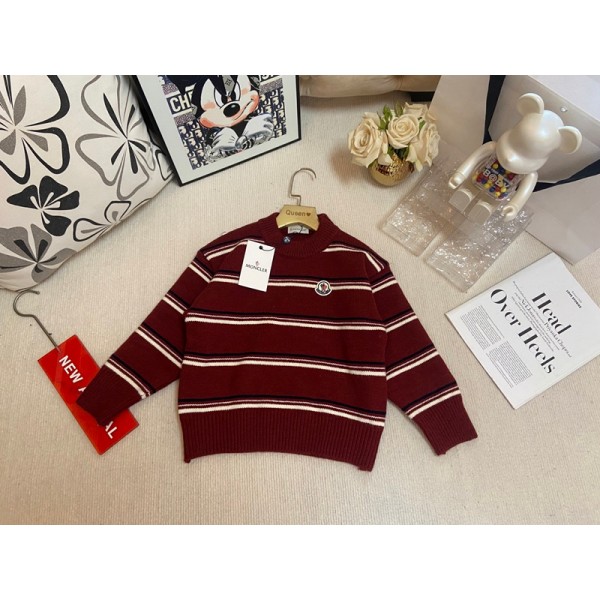 ハイブランドモンクレール子供セーター 秋 冬 Moncler キッズニット服 女の子 男の子 丸首 柔らかい ニット セーター 長袖 防寒ケーブルニットトップス 子供服 ジュニア 厚手 プレゼント 90~140cm 