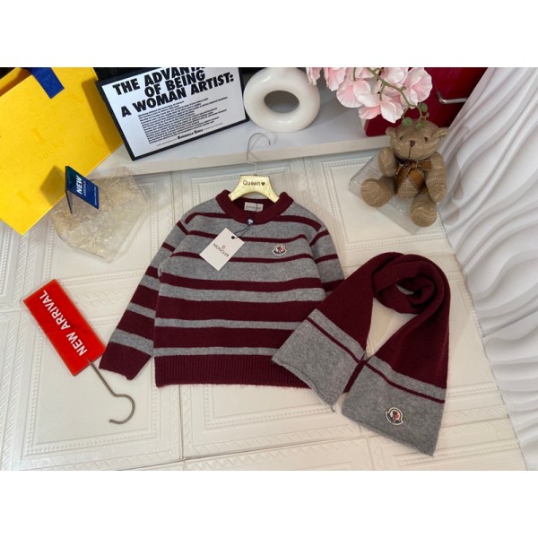 モンクレールキッズセーター 女の子 男の子 ブランドMonclerベビーニット服 キッズ ジュニア 長袖 お出かけ ニット上着 セーター 厚手 遊び着 通学 普段着 通園 セーター  110¬150cm 