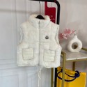 ハイブランドモンクレールファーベスト もこもこ 女の子 Monclerフェイクファー キッズ ベスト ふわふわアウター ホワイト 防寒ウェア 厚手 韓国 子供服 子ども服 防寒 秋 冬 保育園 幼稚園 110~170cm