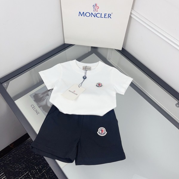 ブランドモンクレール子供服 男の子 Moncler キッズセットアップ 夏服 半袖 Tシャツ ハーフパンツ 上下セット 子供 ジャージ 上下セット 男の子 カジュアル 韓国 お洒落 ストライプ 男の子 半袖スウェット セットアップ90-170cm 