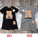 Moschino モスキーノ 子供服 ２点セット tシャツ 上下セット キッズ Tシャツ ショーツ 春夏 ブランド セットアップ 子供の服 かわいい トップス ハーフパンツ ゆったり スポーツウェア おしゃれ 人気 メンズ レディーズ 60 - 160cm