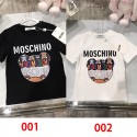 モスキーノキッズ Tシャツ トップス 半袖 丸首 コットン 女の子 男の子 Moschino子供服 薄手 90 - 160cm 軽量 柔らかい ゆったり カジュアル シンプル お出掛け 普段着 部屋着 夏